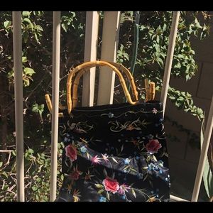 Floral Chinese Purse
W/ Bamboo Handles